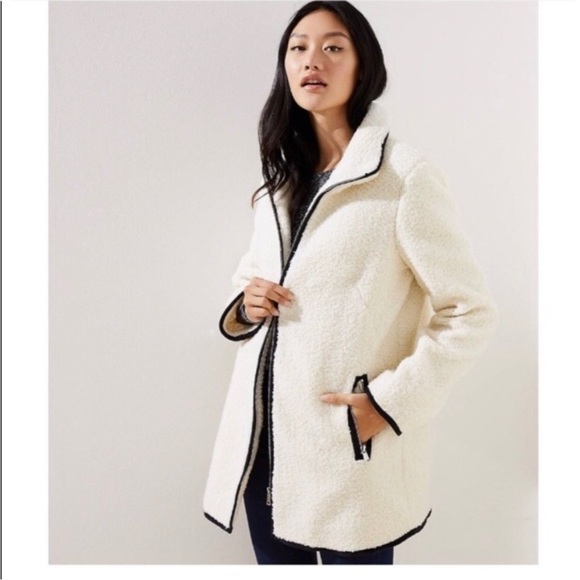 LOFT Jackets & Blazers - Loft Ivory Sherpa Teddy Coat Size XS